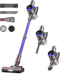 Skiennix Cordless Vacuum Cleaner - 550W Powerful Suction, 65 Mins Runtime, LED Display, Anti-Tangle Brush