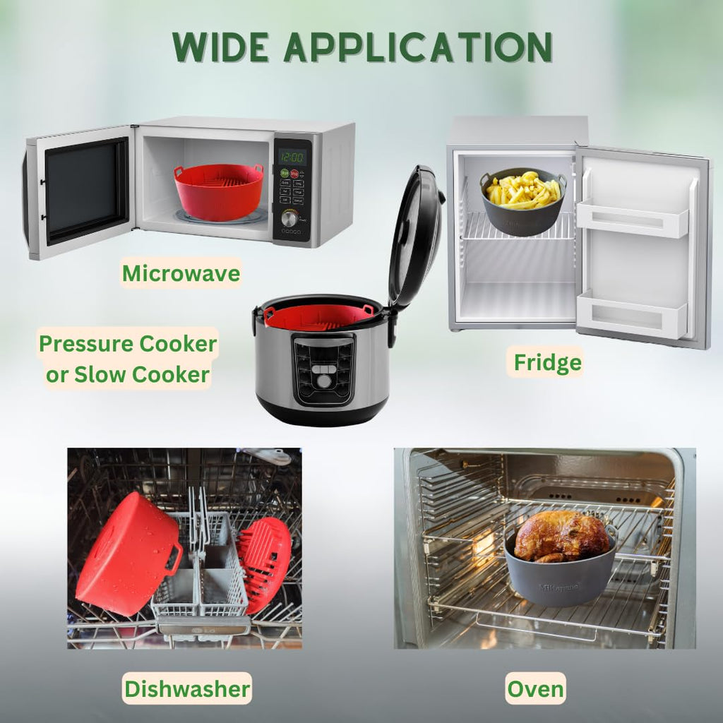 Air fryer liners reusable, STURDY airfryer liners for air fryer basket, air fryer accessories silicone liner 5-8 QT - 8.6"