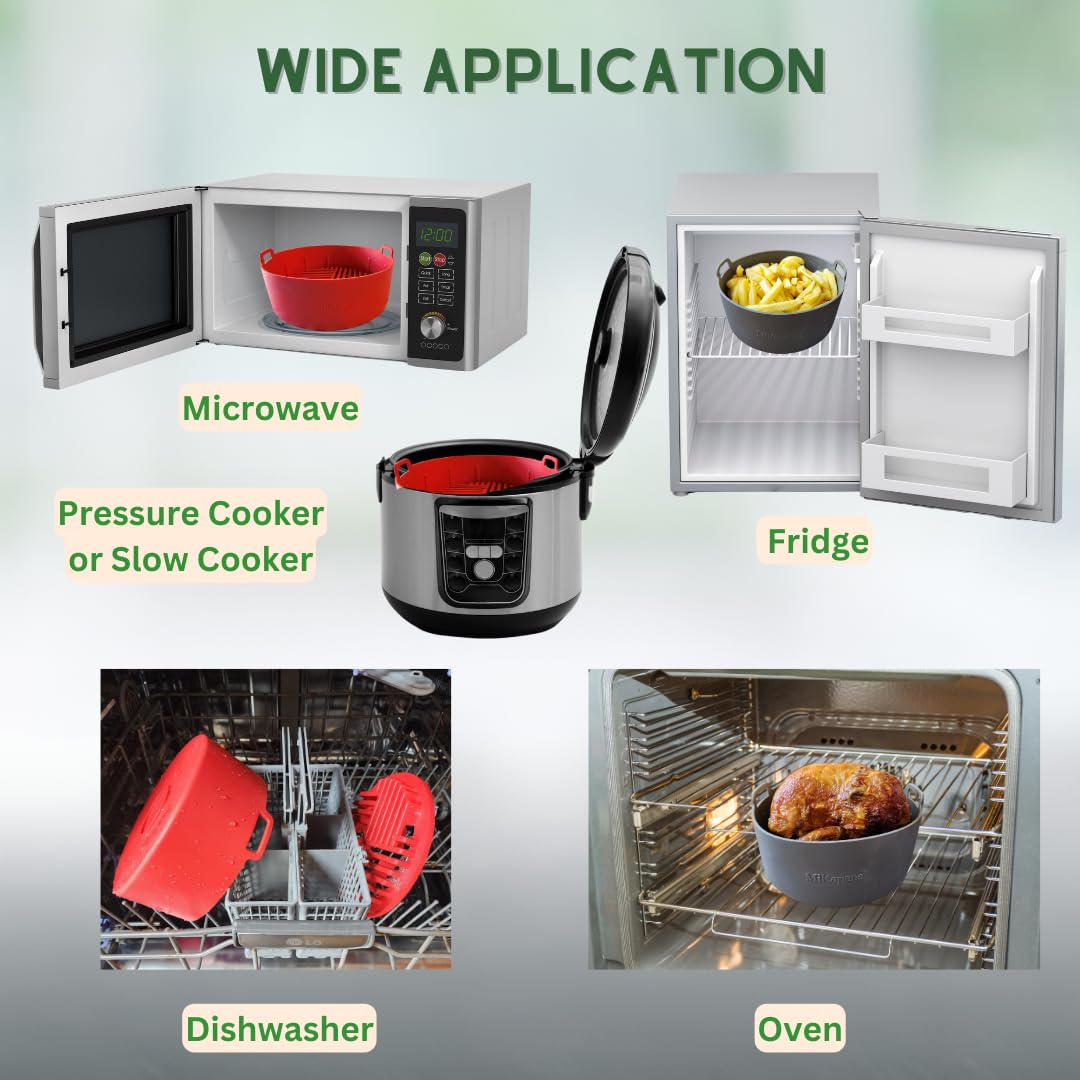 Air fryer liners reusable, STURDY airfryer liners for air fryer basket, air fryer accessories silicone liner 5-8 QT - 8.6"