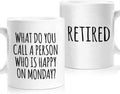 Shqiueos Funny Retirement Gifts for Woman Men, Happy Retiree Mug 11oz, Best Retirement Gift for Women 2026, Gag Farewell Present for Coworkers Nurse Teacher Boss, Office Retired Coffee Cup