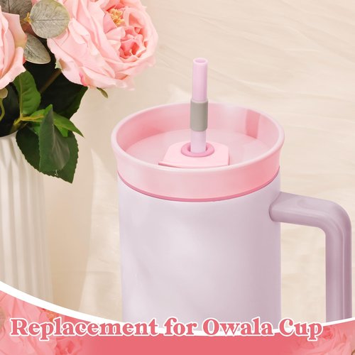 Tumbler Lids Replacement for 40oz Owala Cup, Replacement Spill Proof Splash Resistant Tumbler Lid, Reusable Tumbler Covers for Owala Cup Accessories,BPA-Free (Pink)