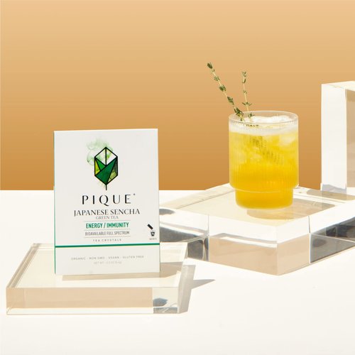 Pique Tea Organic Green Tea Crystals Sampler - Immune Support, Gut Health, Fasting - 42 Single Serve Sticks (Pack of 3)