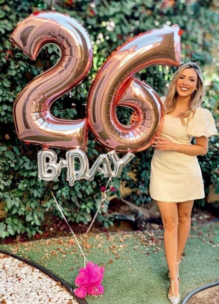 Numbers 17 Balloon - 40 Inch Rose Gold Foil Decoration for 17th Birthday & Anniversary Parties