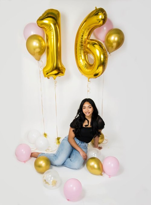 Gold Number 27 Balloon - 40 Inch Golden Birthday Decoration for 27th Year Celebration