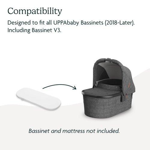UPPAbaby Bassinet V3 Mattress Cover/Extra Cover for Bassinets 2018-Later/Ultra Soft and Comfortable/Machine Washable/White