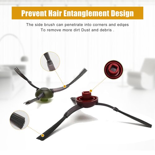 17 Pack Replacements Parts for Ecovacs Deebot Ozmo 920/950/T5/T8/T8MAX T8Power T8aivi T8+/ N8+/N8 Pro/ N8 Pro Plus Accessories, 2 Roller Brushes, 10 Side Brush, 4 Filter