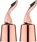 Wine Stoppers for Wine Bottles with Stainless Steel Vacuum Wine Bottle Stopper with Silicone Reusable Wine Corks, Leak proof Keep Fresh Suitable for Red&White Bottle (Rosegold, 2 Pack)