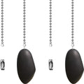 XIOFU Handmade Pebble Ceiling Fan Pull Chain - Natural River Stone Pull Chain for Ceiling Fans, Lamps, Wall Lights - Decorative Pull Cord (2PCS)