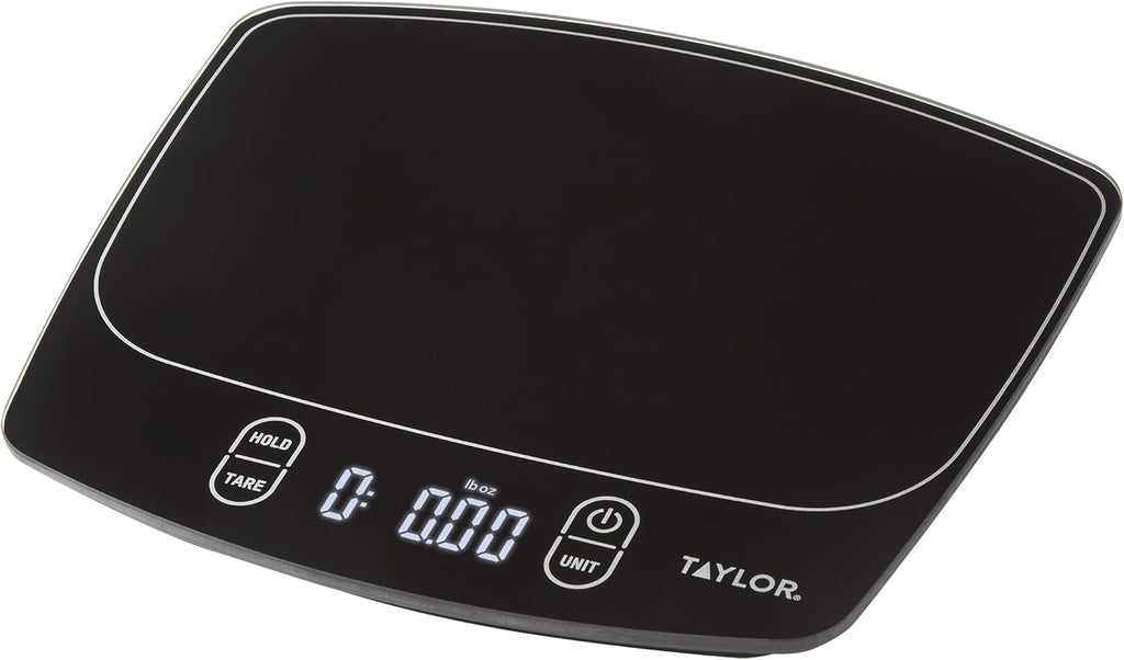 Taylor Waterproof Digital Kitchen Scale - Accurate Measurement Up to 11 Pounds | Sleek Black Design