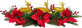 Poinsettia Candle Holder Centerpiece by [Brand Name] - Metal Deer Figurine with Red Berries & Pine Needles for Holiday Decor