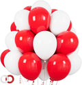 Skiennix 100pcs Red & White 12-Inch Latex Balloons - Perfect for Mother's Day, Valentine's, & Weddings