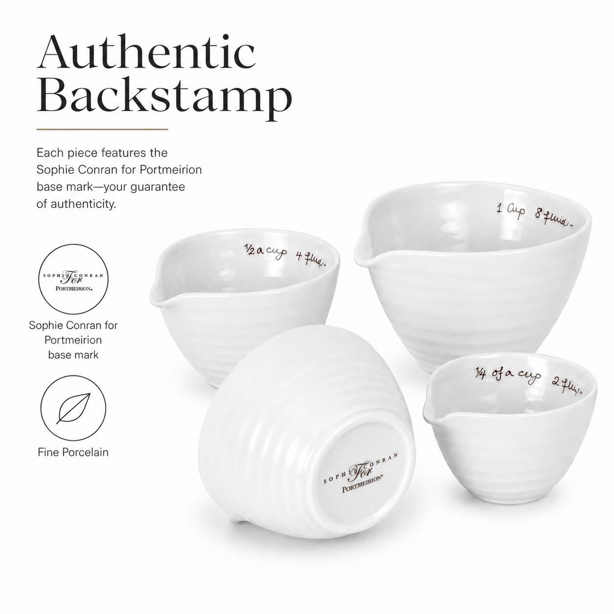 Portmeirion Sophie Conran White Measuring Cups,Set of 4