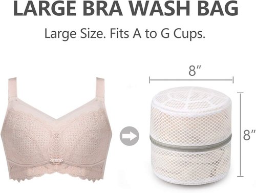 Muchfun Bra Wash Bags - 3Pcs Honeycomb Mesh Laundry Bags for Delicates | 8 x 8 x 8 Inches
