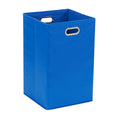 Household Essentials GEN Folding Laundry Hamper, Grommet Handles, Sturdy Fiberboard with Polyester Lining, Quick Set-Up, Squared Shape Saves Space, Blue