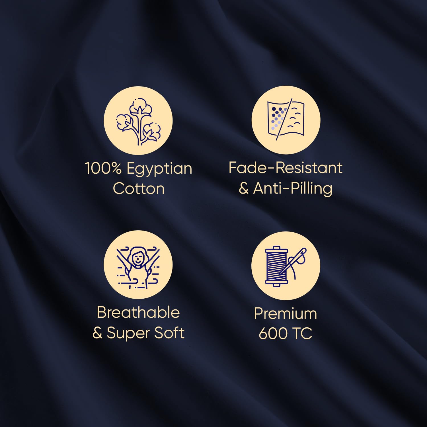 JS Sanders Collection 100% Egyptian Cotton Universal V Berth 4 Piece The Best Boat V Berth Bedding Fits mattresses up to 8” Depth Sheet Set - 600 TC Navy Blue
