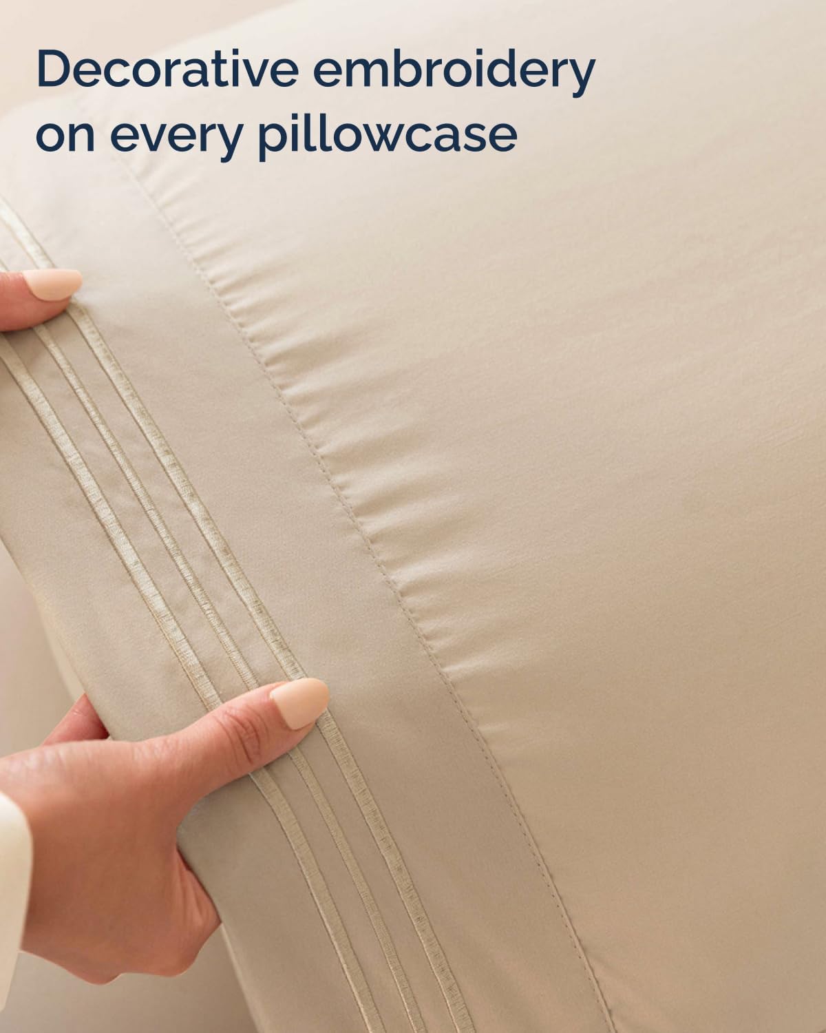Skiennix Full XL Bed Sheet Set - Soft, Breathable & Cooling 4-Piece Luxury Bedding - Deep Pockets, Fade & Wrinkle Free - Cream