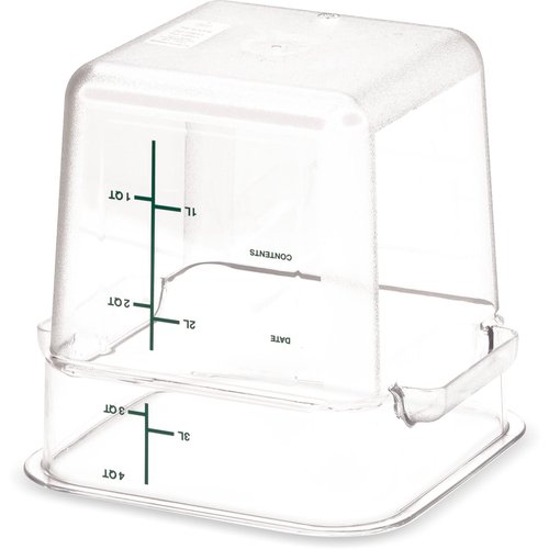 Carlisle FoodService Products Squares Square Food Storage Container with Stackable Design for Catering, Buffets, Restaurants, Polycarbonate (Pc), 4 Quarts, Clear