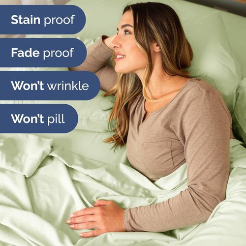 Flex Top Split Head King Sheet Set - Comfy Cooling Bed Sheets | Luxury Hotel Quality - Deep Pockets, Soft Light Sage Green