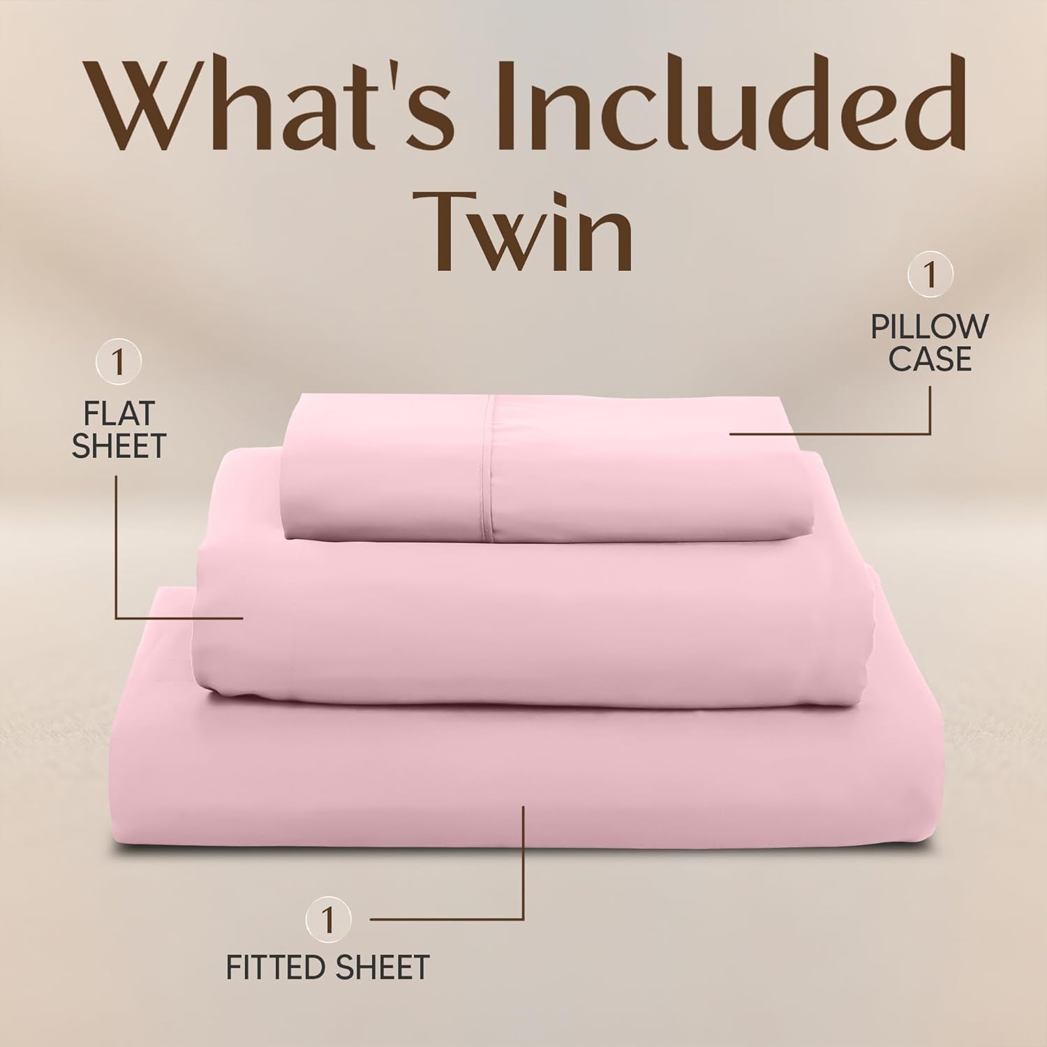 Utopia Bedding Twin Sheet Set - Soft & Breathable Microfiber, 3-Piece in Crystal Pink | Oeko-Tex Certified