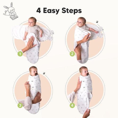 KeaBabies Baby Swaddle Sleep Wrap 3-Pack & Burp Cloths 5-Pack | Ultra Absorbent for Newborns