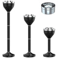 RELIANCER Floor Standing Ashtray w/Lid,Adjustable 16" - 31.5" Cigarette Ash Tray,Outdoor Stainless Steel Cigar Container Ash Holder w/Weighted Base,Cigarette Butt Receptacle Disposal for Home Garden