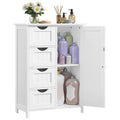 VASAGLE Storage Cabinet with Drawers, Freestanding Floor Cabinet with Door, 13.8 x 25.6 x 35.4 Inches, Adjustable Shelf, for Bathroom, Living Room, Kitchen, Cloud White ULHC042WH01S