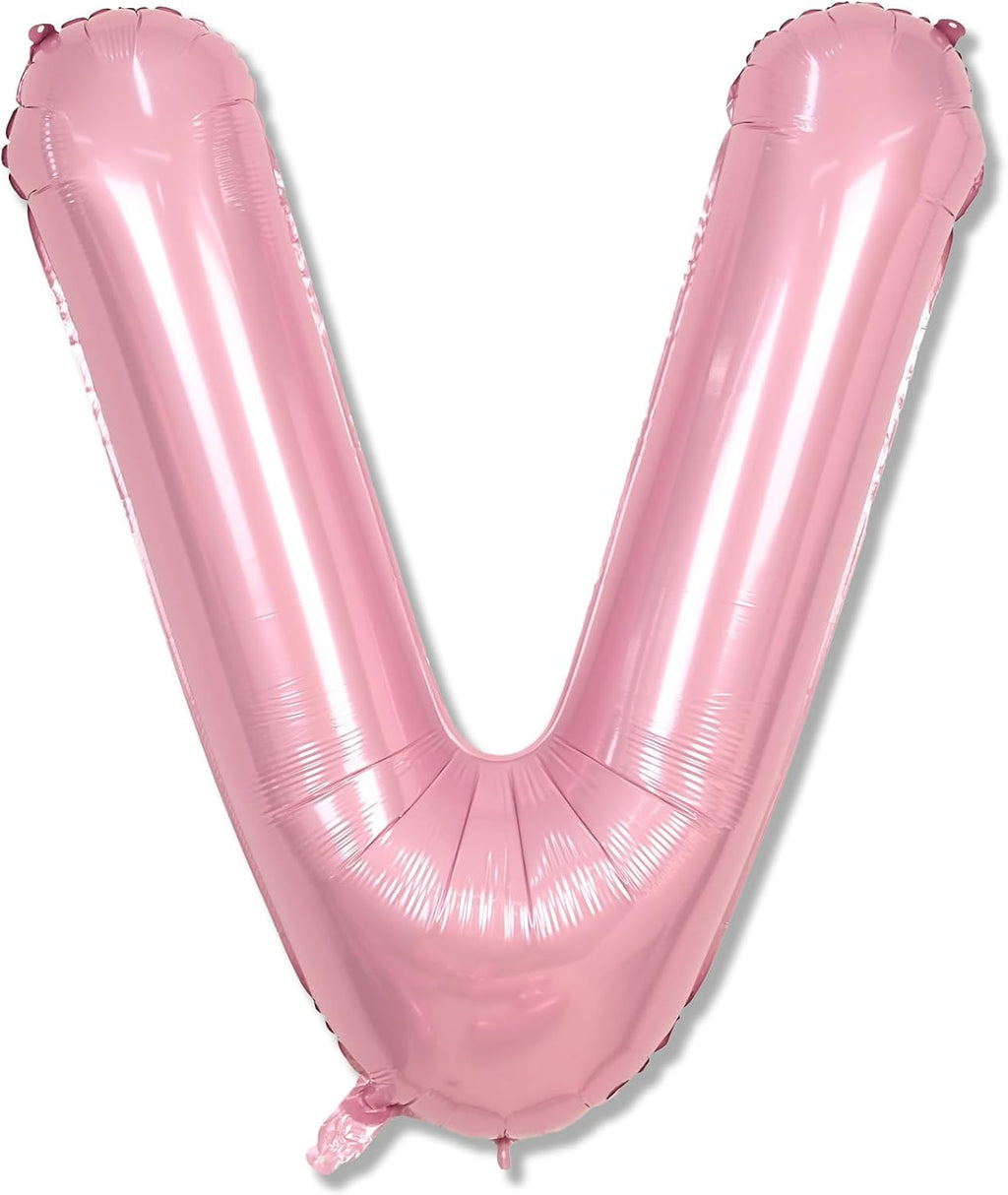 Skiennix 40-Inch Pastel Pink Letter V Balloon - Giant Custom Mylar Foil for Birthday Parties