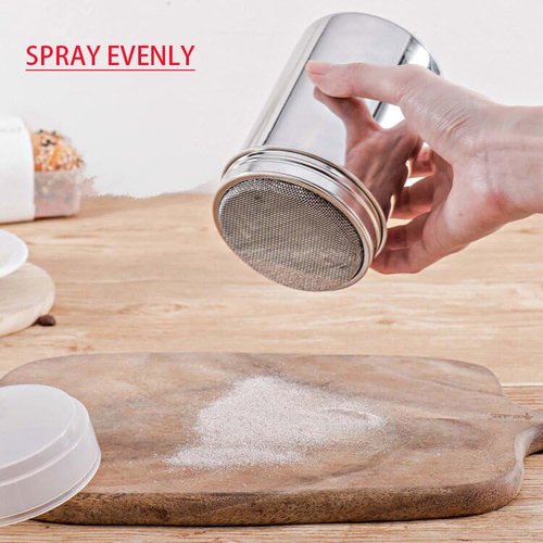 Stainless Steel Shaker Sifter Dispenser Duster Container for Flour, Sugar, Baking Soda, 1 Pack