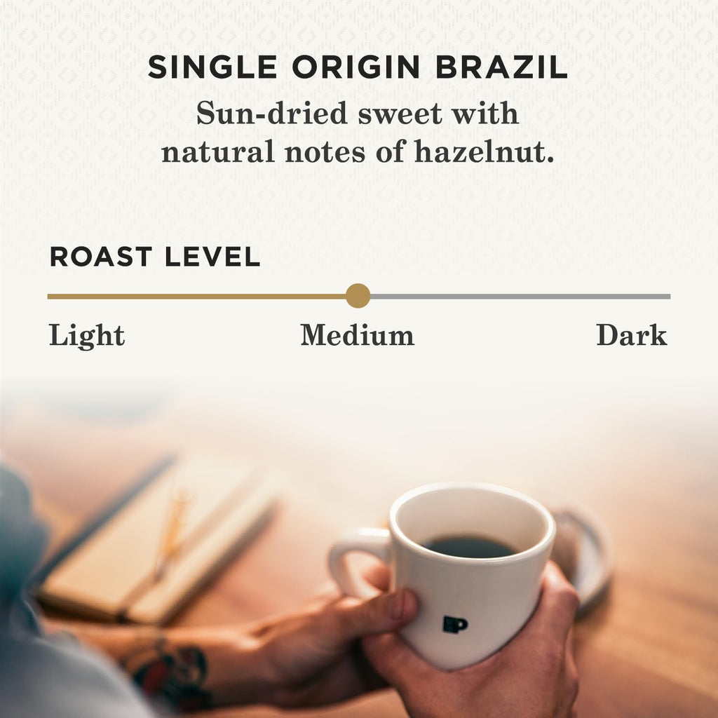Peet's Coffee Medium Roast K-Cup Pods - 100% Arabica Single Origin Brazil, 88 Count (4 Boxes)