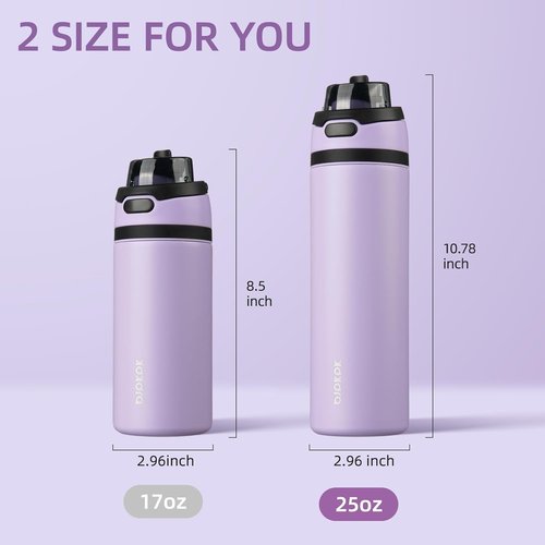 BJPKPK 25oz Insulated Water Bottle - BPA-Free Stainless Steel with Straw Lid & Carry Handle | Lavender