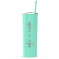 Go Greek Chic Alpha Xi Delta Laser Engraved Skinny Tumbler with Straw (Mint)