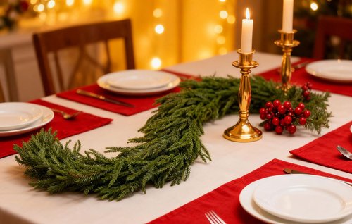 3FT Real Touch Norfolk Pine Garland, Artificial Realistic Cedar Christmas Garland for Mantle Fireplace, Soft Bendable Winter Garland for Wall Table Railing Christmas Decorations