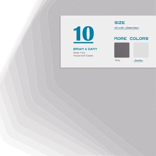 BRIAN & DANY Wire Shelf Liner 18" X 48", Set of 10, Heavy Duty Shelf Liners for Wire Shelving, Waterproof Protector Mats, Transparent