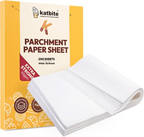 Katbite Heavy Duty Parchment Paper Sheets - 200PCS 12x16 Inch for Baking, Cooking & Frying