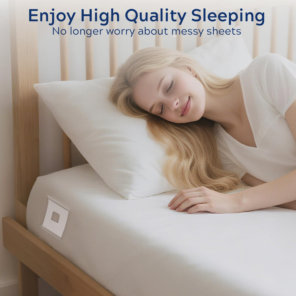 Upgrade Bed Sheet Holders for Corners: 4Pcs Fitted Lock Sheet Holders Keep Sheets Firm & Tight, Heavy Duty Bed Sheet Clips, with Clip Easy to Install for All Mattress Sizes - No More Loose Sheets