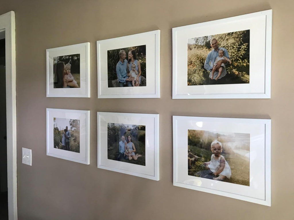 Upsimples 11x14 Picture Frame Set of 5 - Display 8x10 Photos with Mat or 11x14 Without Mat | White Wall Gallery Frames