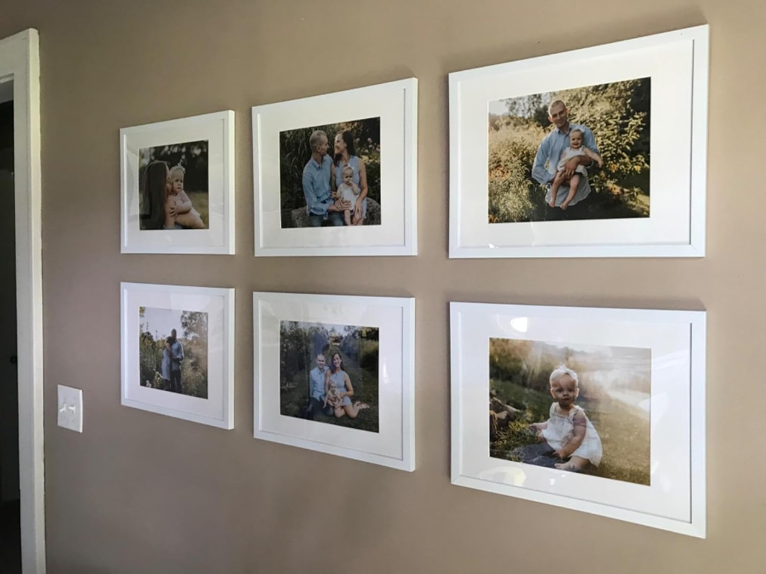 Upsimples 11x14 Picture Frame Set of 5 - Display 8x10 Photos with Mat or 11x14 Without Mat | White Wall Gallery Frames