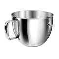 6QT Stainless Steel Mixer Bowl with Handle Compatible with KitchenAid Bowl Lift Stand Mixers KD2661, KL26M, KP26M1, KP26M8, KP26N9, KV25G, KV25M. Food Grade Mixing Bowl for 6QT Kitchen Aid Lift Mixers