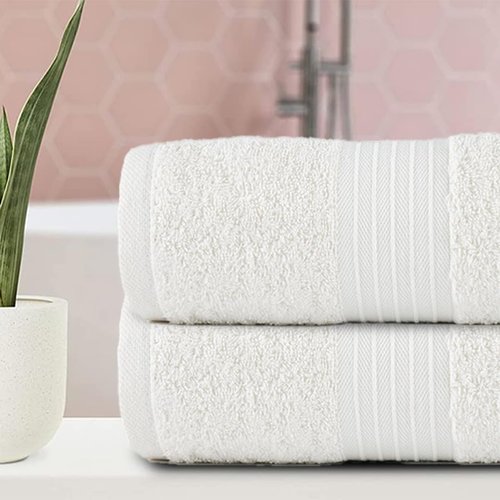 Textila Bath Sheets - 35x70 Inch Oversized 100% Cotton Towels, Super Soft, Highly Absorbent & Lightweight - Ideal for Everyday Use, Spa & Hotel (Ivory - Pack of 2)