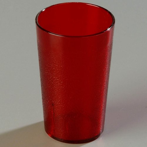 Carlisle FoodService Products Stackable Tumbler Plastic Tumbler with Pebbled Exterior for Restaurants, Catering, Kitchens, Plastic, 13.4 Ounces, Ruby, (Pack of 72)
