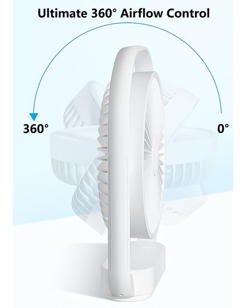 GIIKNEW Magnetic Cruise Ship Approved Fan with LED Light, 4000mAh Battery Operated Portable Fan with 4 Speeds, Magnetically Sticks on Cabin Ceilings and Walls