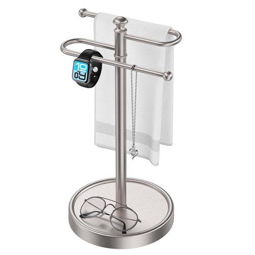 Hand Towel Holder, 304 Stainless Steel Heavy Duty S Shape Hand Towel Stand Free Standing Towel Bar for Bathroom Kitchen Countertop