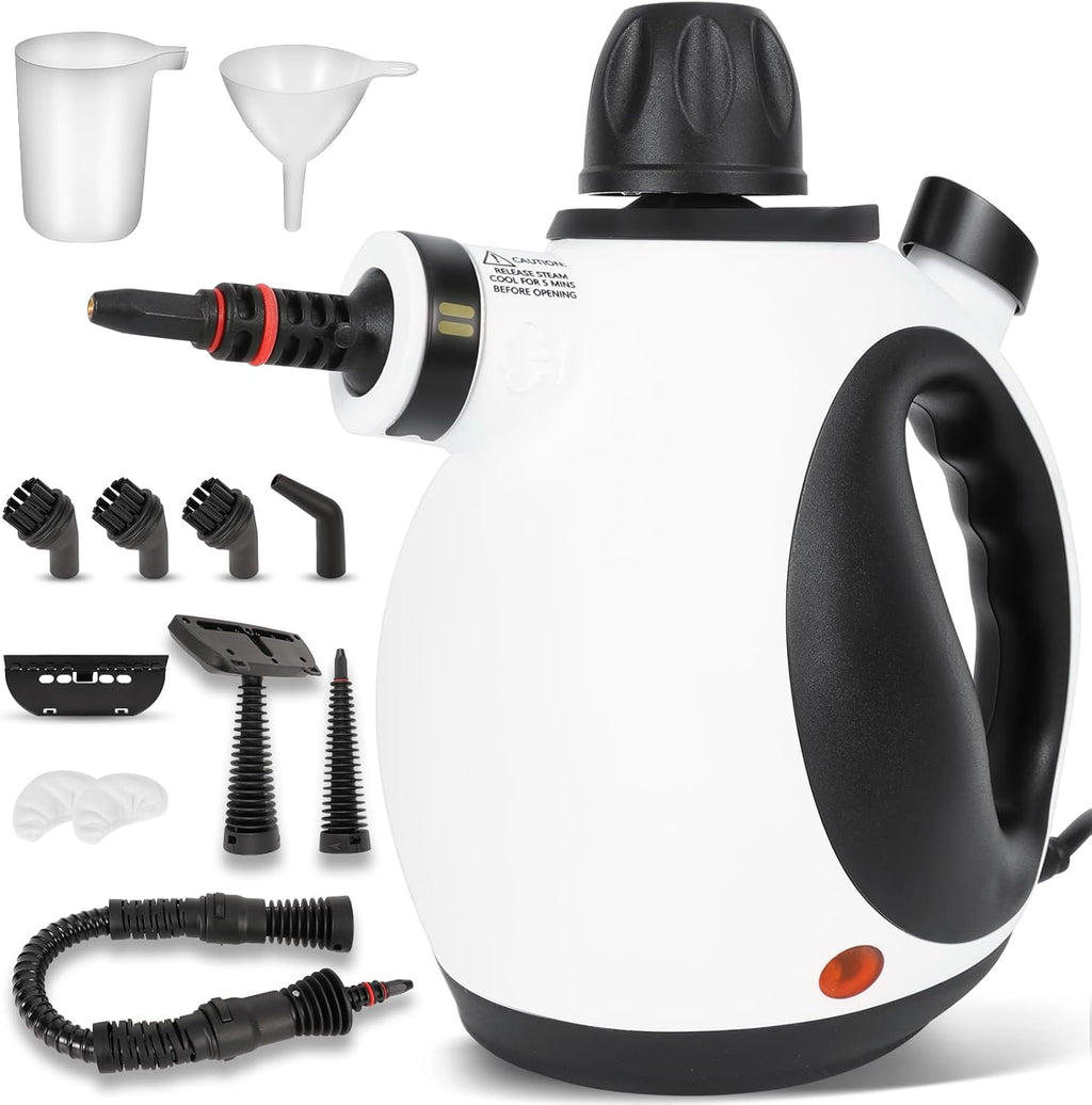 Pressurized Handheld Steam Cleaner for Home with 12 pcs Accessories, Multi-Surface Natural Steamer for Effective Cleaning, Fast Heating for Cleaning Home, Furniture, Car, Grout, Window