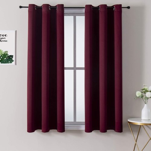 ChrisDowa Blackout Curtains - Thermal Insulated Room Darkening Panels Set (Burgundy Red, 38W x 45L)