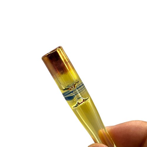 2 PCS 3 Inch long Handmade Golden Borosilicate Glass Tube 11mm 0.4IN OD, 9mm 0.35 ID Glass Blowing Stem Steam Tube