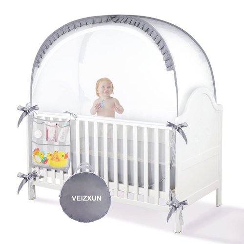 Crib Tents to Keep Toddler from Climbing Out Baby Safety Crib Tent Falls and Mosquito Bites Prevention Portable Baby Tents for Cribs Sturdy & Stylish Infant Bed Net