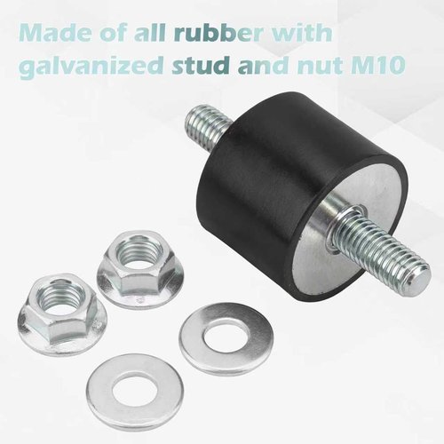 M10 Rubber Studs Shock Absorber Anti-Vibration Isolator Mounts, 40x30mm Rubber Studs Shock Absorber, Cylindrical Vibration Isolators for Diesel Engines, Air Compressors, Vibration Motor 4 Pack