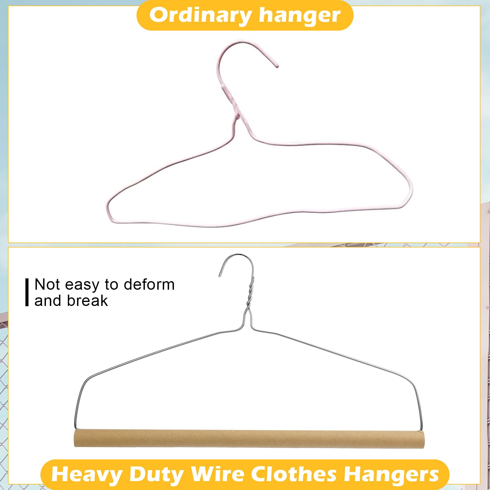 Didaey 20 Sets Heavy Duty 18" Drapery Hangers with Strong 10.5 Gauge Alloy Steel Wire for Heavy Items (Silver)