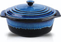 KOOV Ceramic Casserole Dish - 2 Quart Round Baking Dish with Lid, Oven Safe, Reactive Glaze