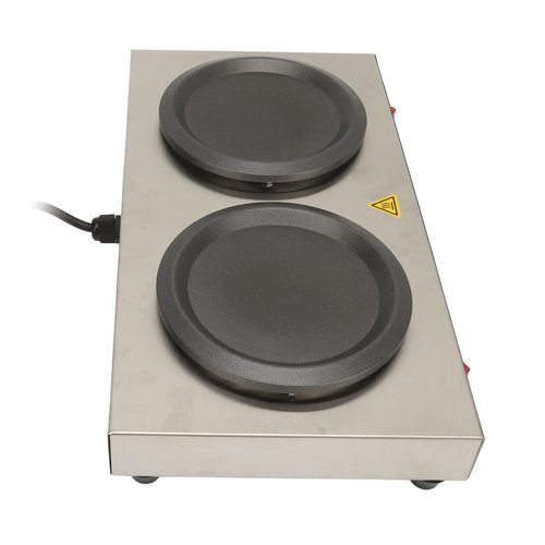 Double Coffee Warmer, Portable Coffee Pot Warmer with Double Hot Plate, Stainless Steel Standard Decanter Warmer, for Cafe Break Room (US Plug AC110V 15A)